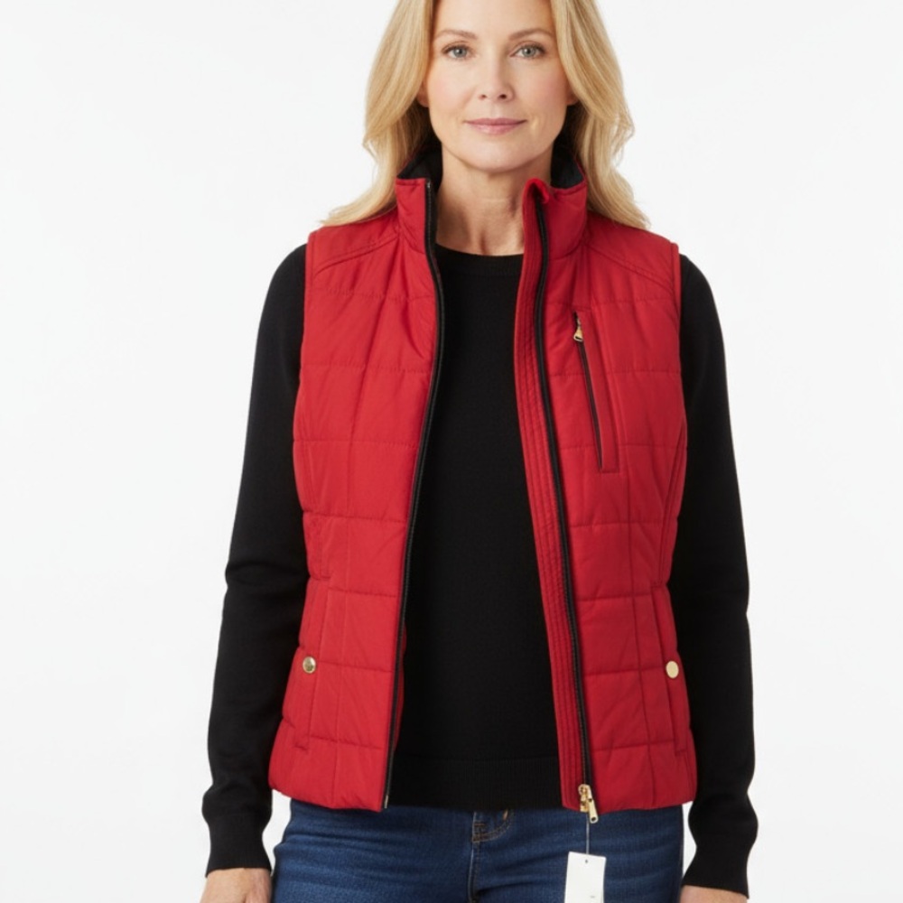 Lauren Ralph Lauren Quilted Vest‎ Red Size Small